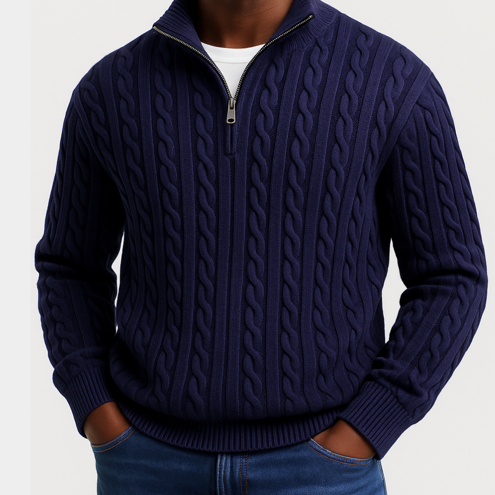 Chris | Klasický svetr s polo zipem