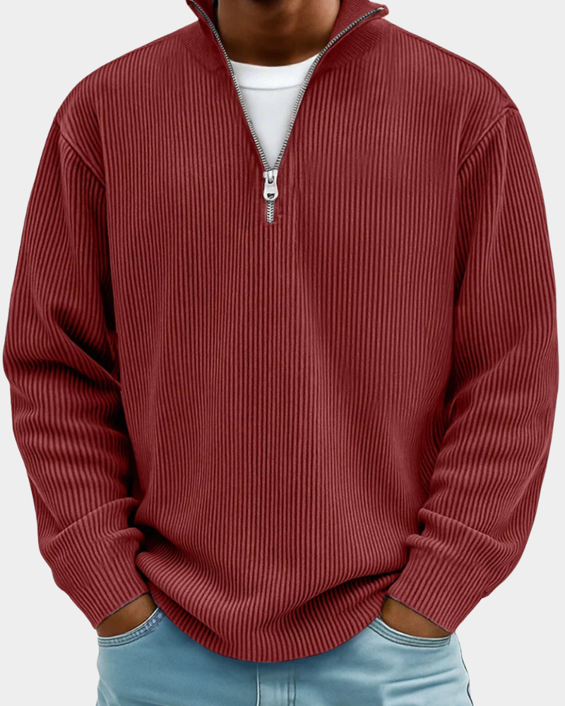 Calix | Trendy Žebrovaný Zip Svetr