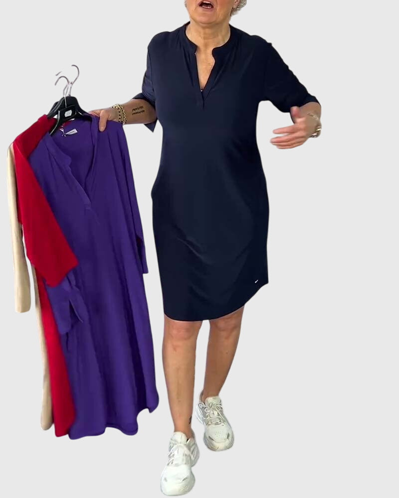 Katherine | Jednoduché šaty s výstřihem do V