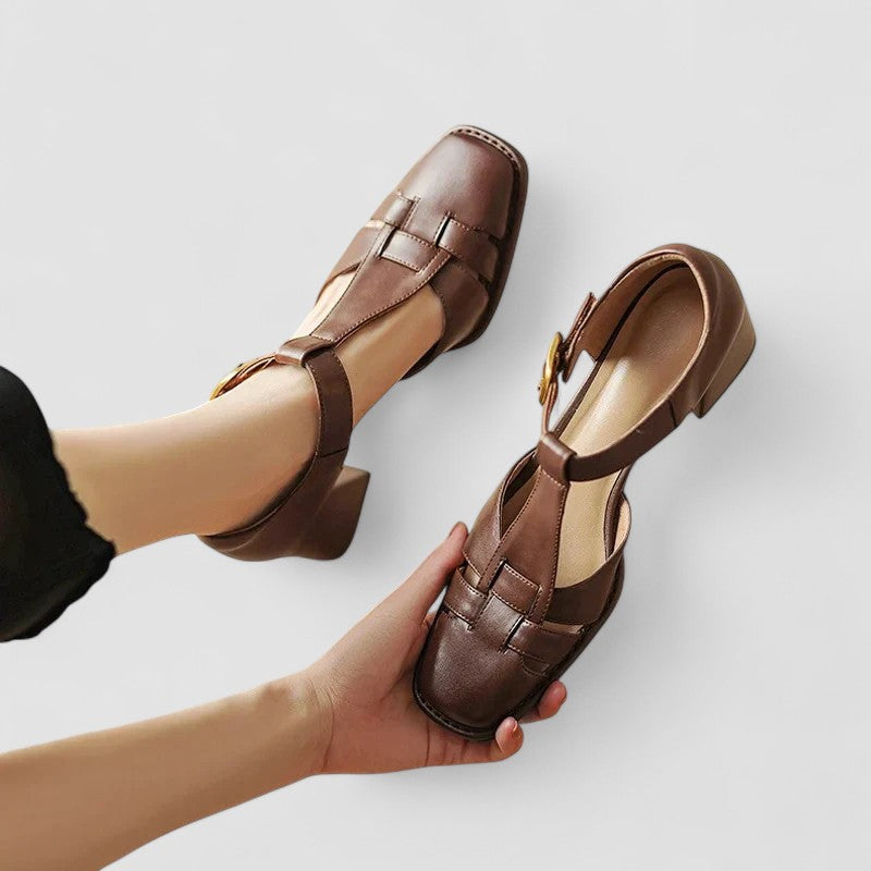 Scarlett – Ortopedické T-strap blokové podpatky