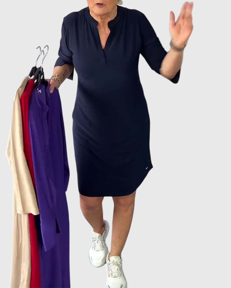 Katherine | Jednoduché šaty s výstřihem do V