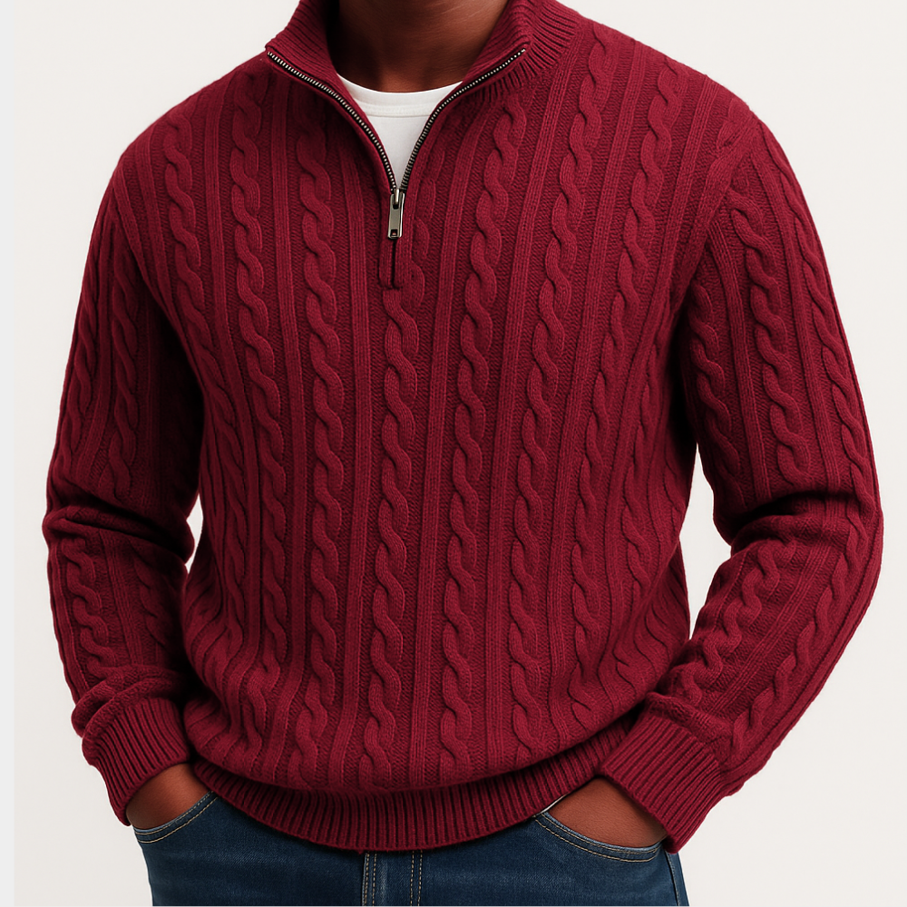 Chris | Klasický svetr s polo zipem