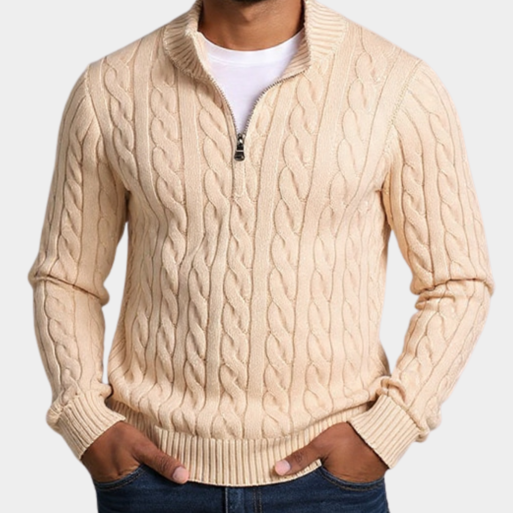 Chris | Klasický svetr s polo zipem