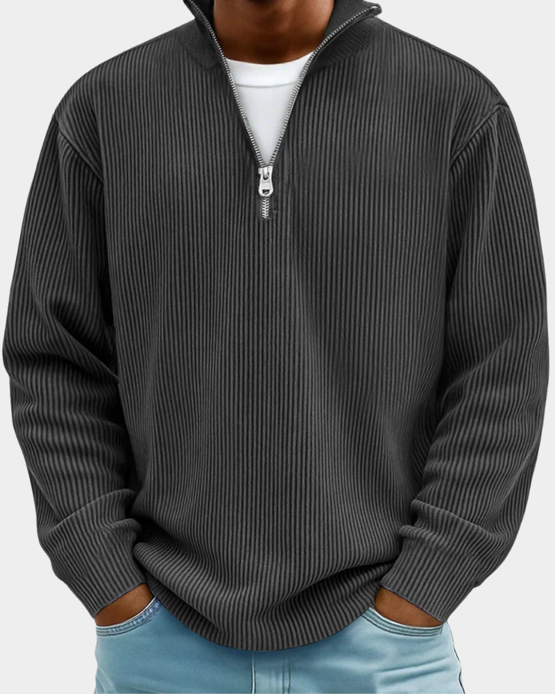 Calix | Trendy Žebrovaný Zip Svetr