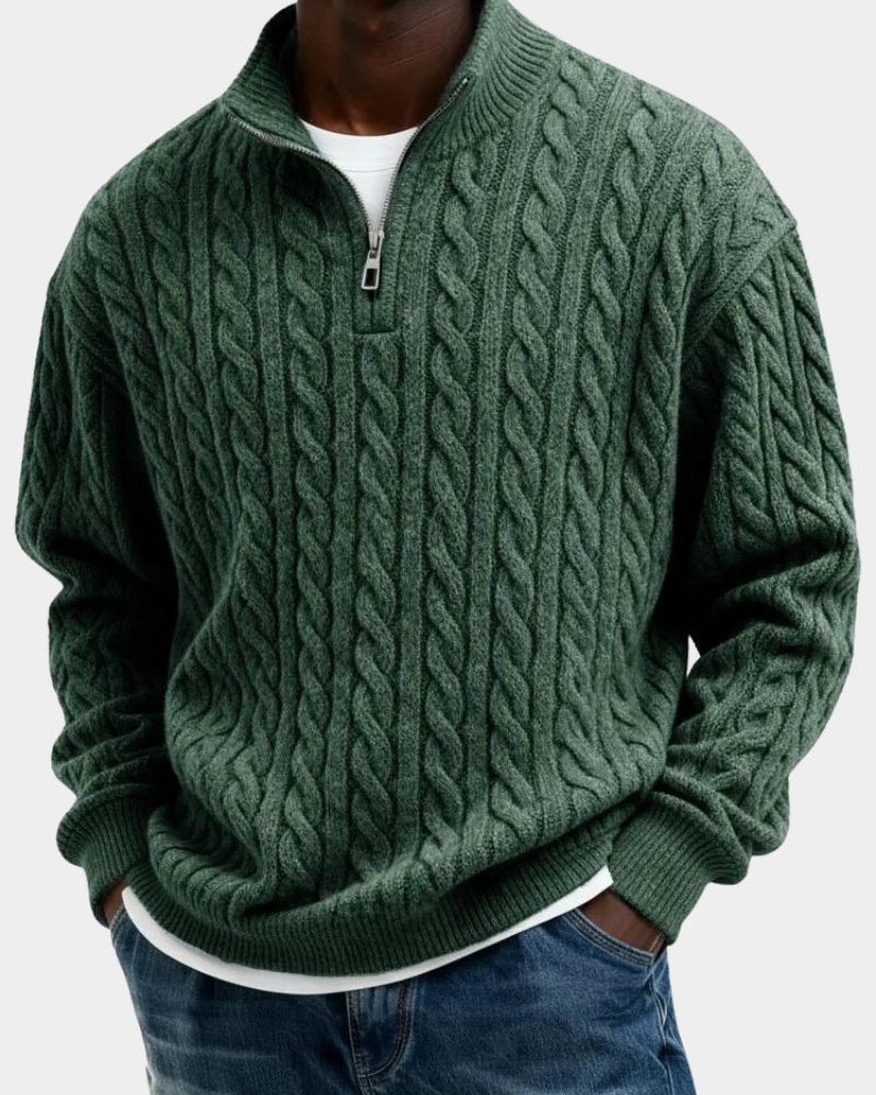 Chris | Klasický svetr s polo zipem