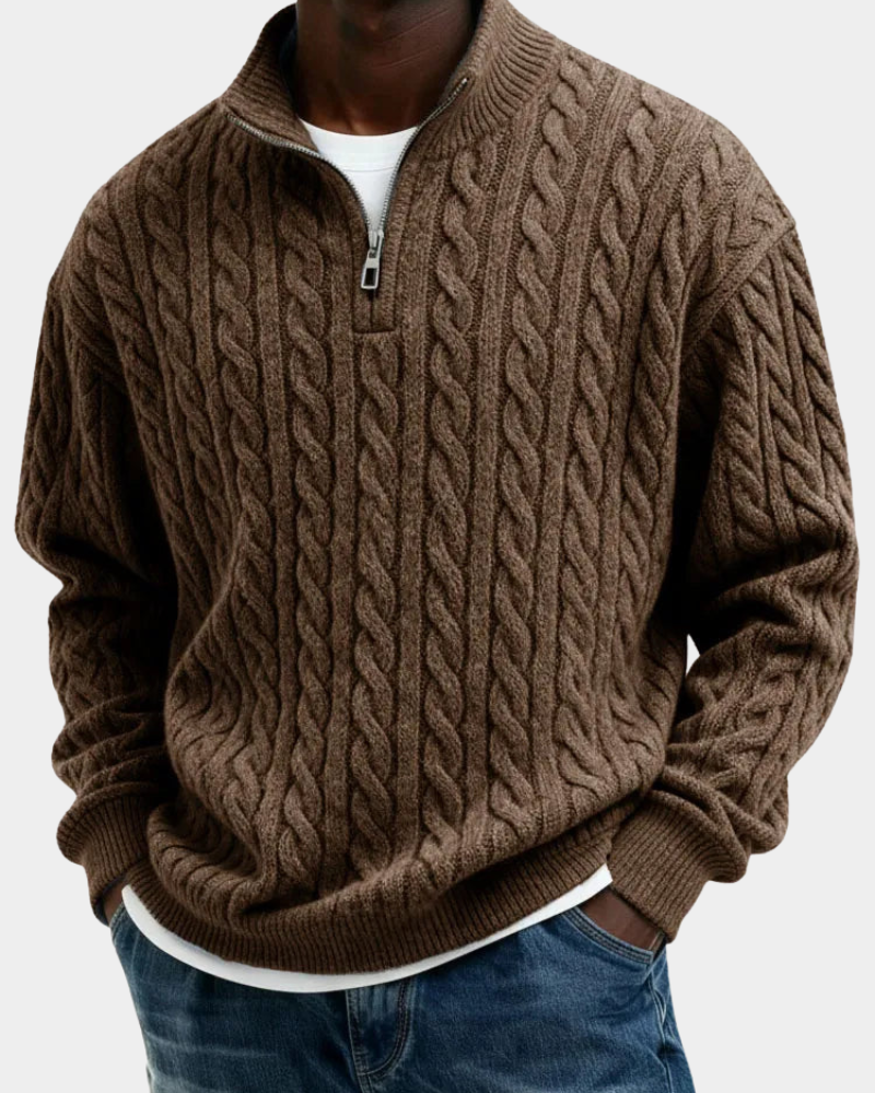 Chris | Klasický svetr s polo zipem