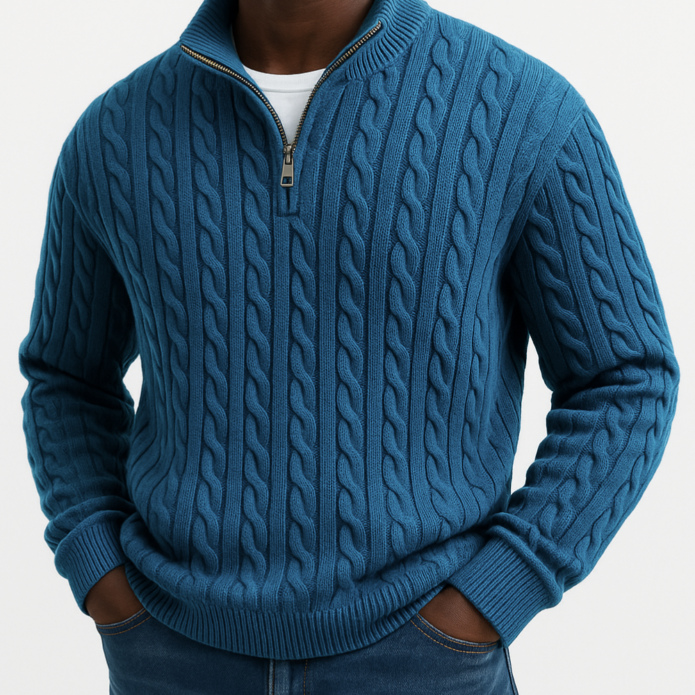 Chris | Klasický svetr s polo zipem