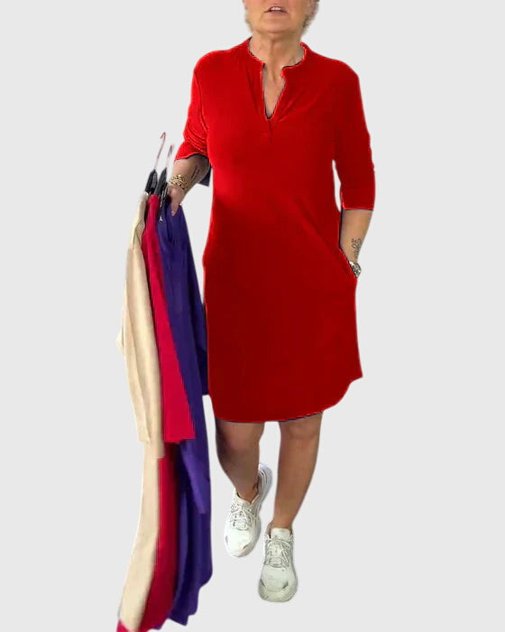 Katherine | Jednoduché šaty s výstřihem do V