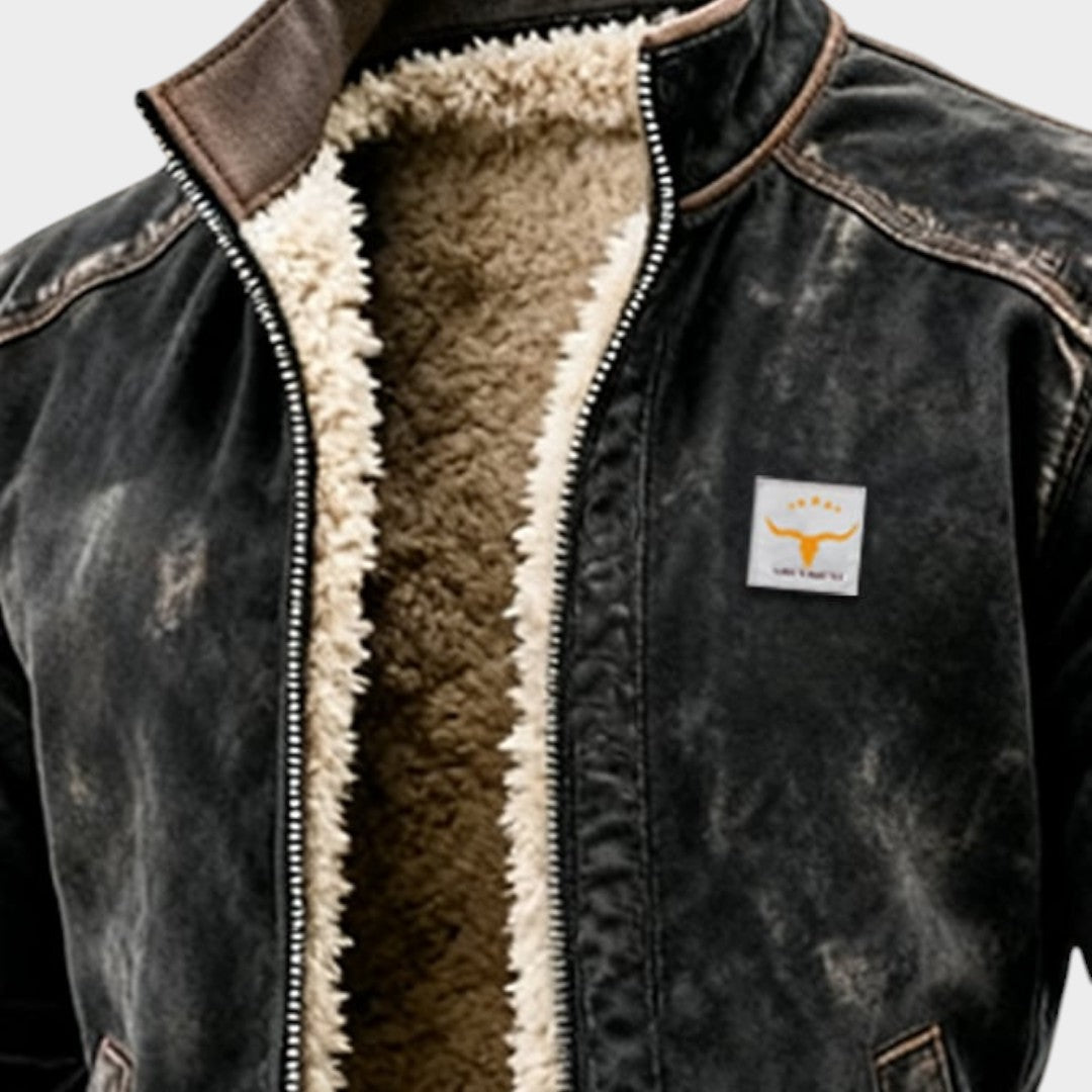 Ricardo™ | Kožená bunda s výrazným designem