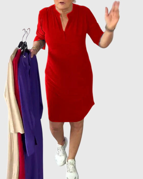 Katherine | Jednoduché šaty s výstřihem do V