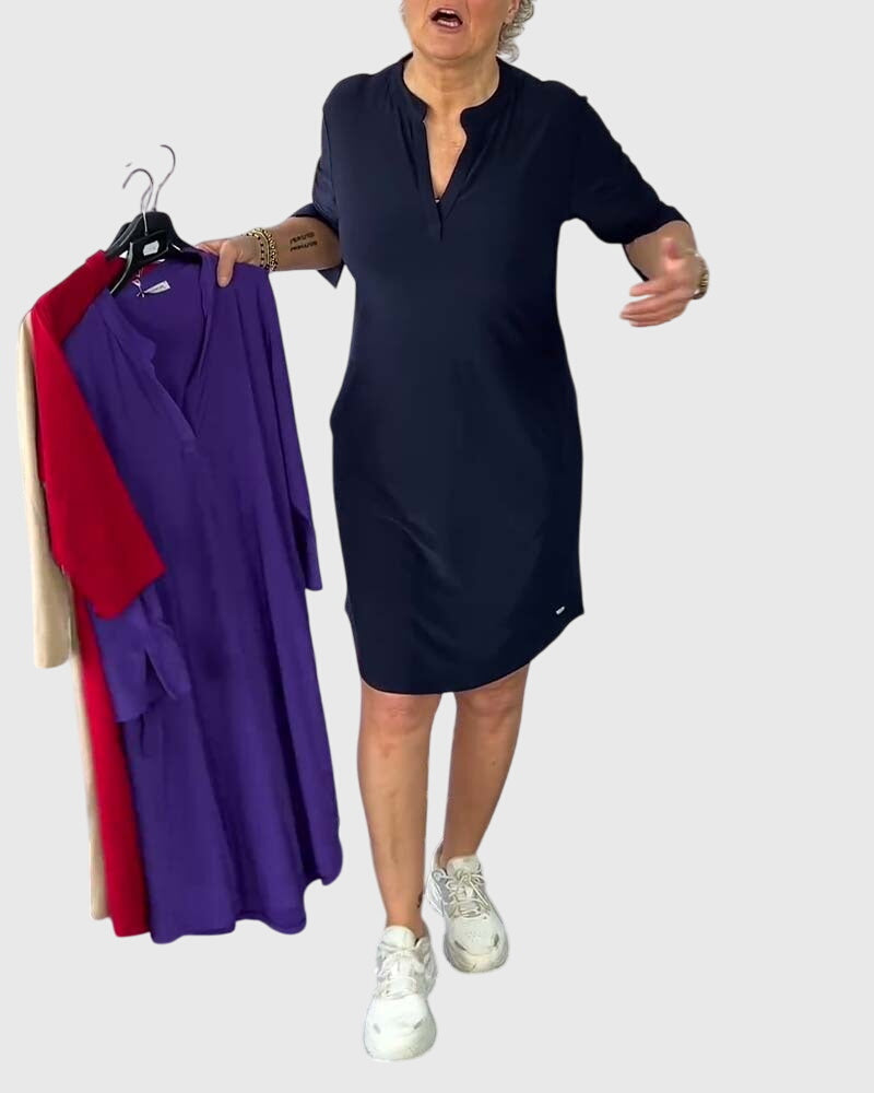 Katherine | Jednoduché šaty s výstřihem do V