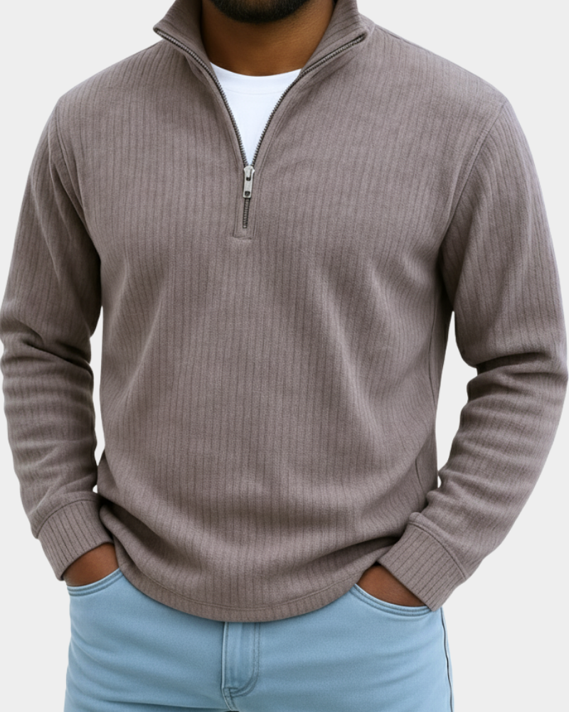 Calix | Trendy Žebrovaný Zip Svetr